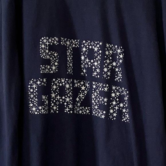 Long Sleeve Navy Blue T-Shirt with Glow in the Dark "Star Gazer" Sz 16 - Picture 4 of 5